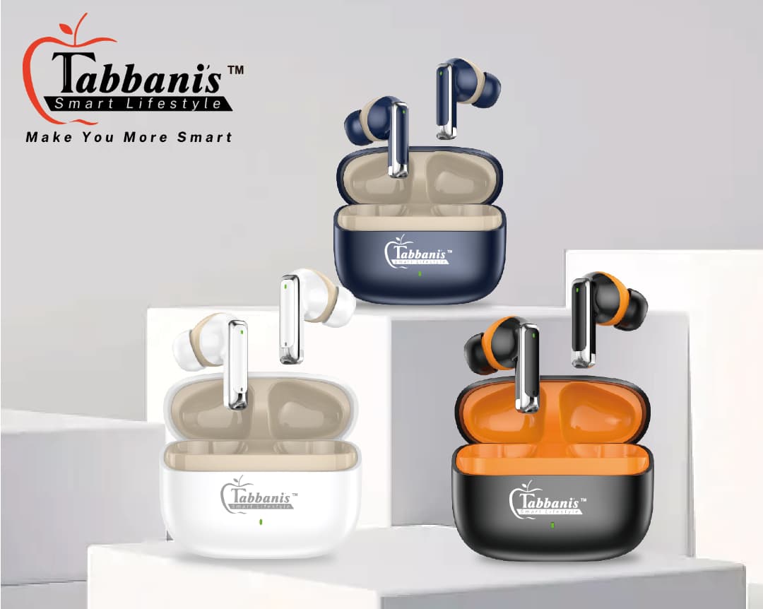 Tabbanis SE 100 HALO True Wireless Earbuds – Bluetooth 5.x, Touch Control, Deep Bass, IPX5 Water-Resistant, Up to 24 Hrs Playtime